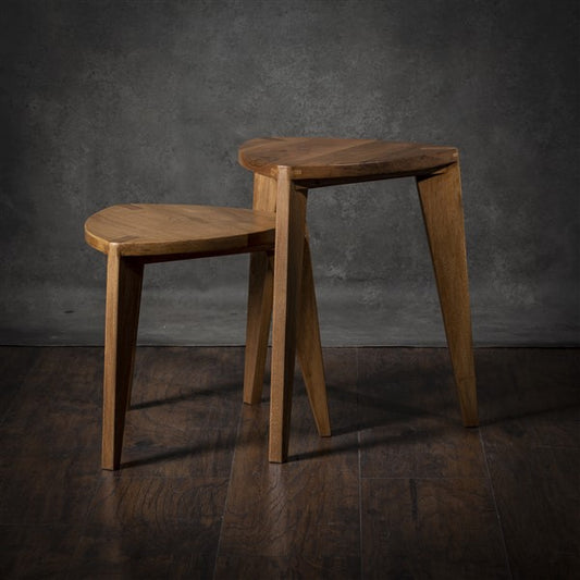 Kurumi L Walnut Stool Set – 2 Pieces