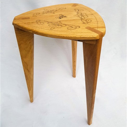 Wooden Side Tables with Ornaments