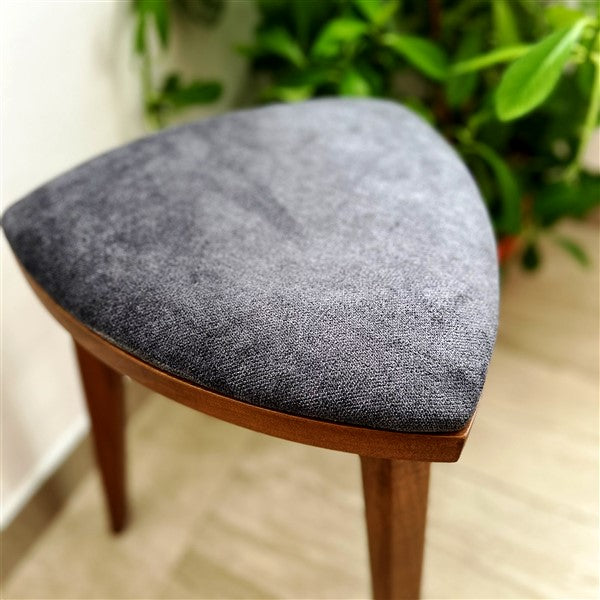 Yoru – Walnut Step Stool with Upholstered Seat