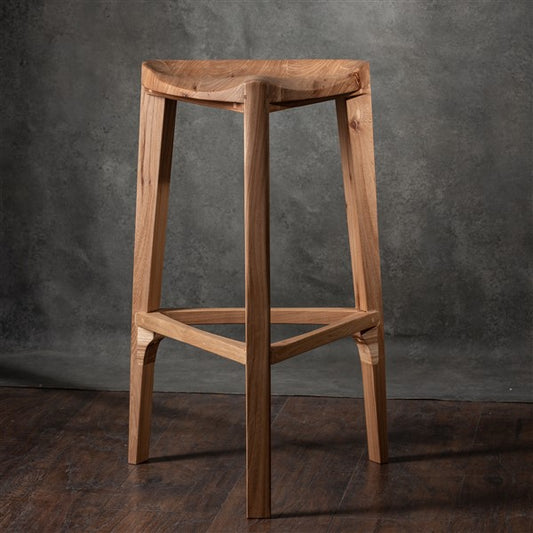 Elm Wooden Bar Stool – 40 cm