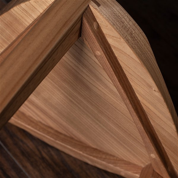 Nire XL Wooden Stool with Carved Seat