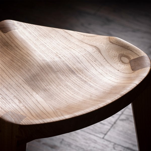 Nire XL Wooden Stool with Carved Seat