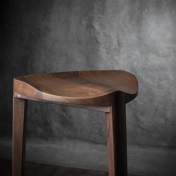 Walnut Wooden Bar Stool – 40 cm