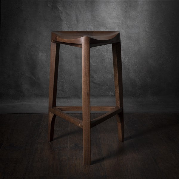 Walnut Wooden Bar Stool – 40 cm
