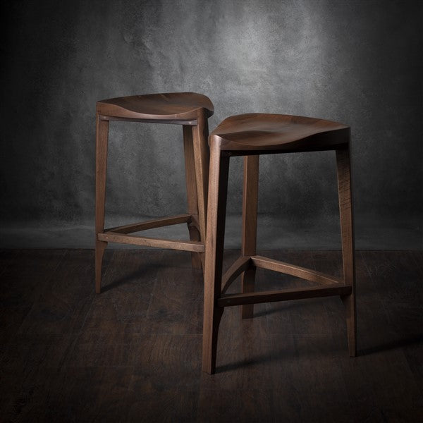 Walnut Wooden Bar Stool – 40 cm