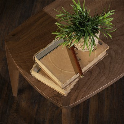 Nora Wooden Side Table – Japandi Walnut Design
