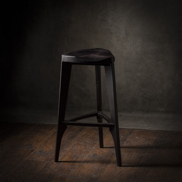 Black Wooden Bar Stool