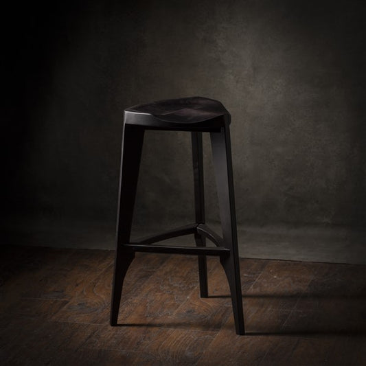 Black Wooden Bar Stool