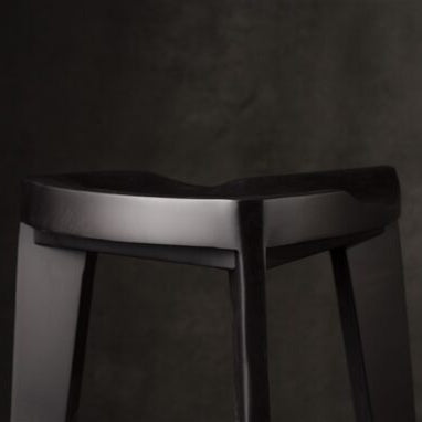 Black Wooden Bar Stool