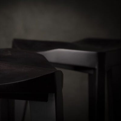 Black Wooden Bar Stool