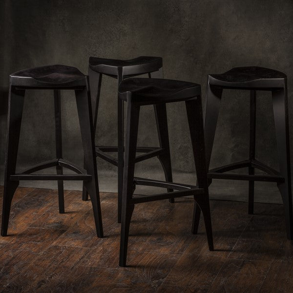 Black Wooden Bar Stool