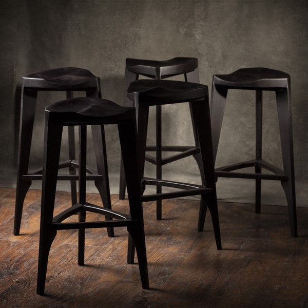 Black Wooden Bar Stool