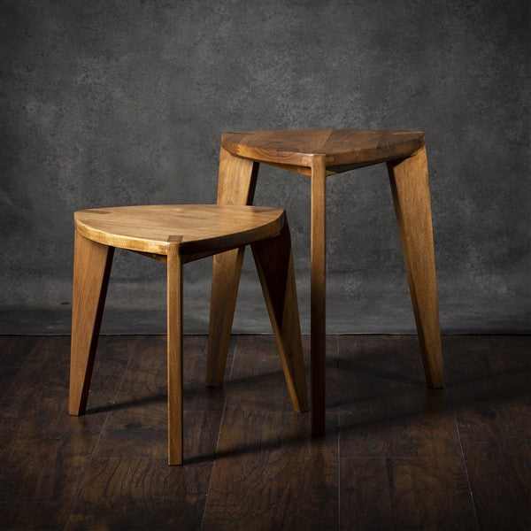 Kurumi L Walnut Stool Set – 2 Pieces