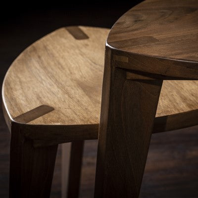 Kurumi L Walnut Stool Set – 2 Pieces