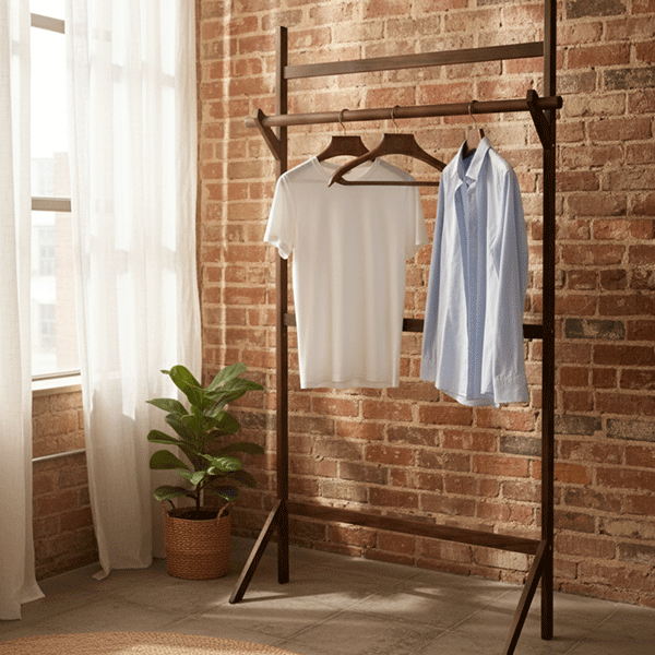 Walnut Wooden Clothes Stand