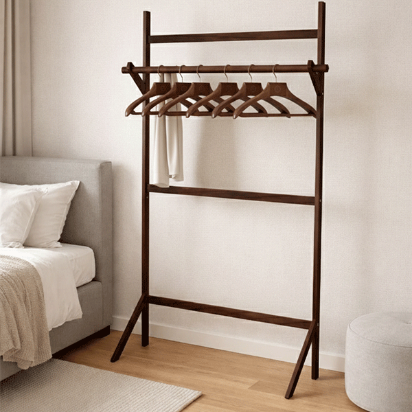 Walnut Wooden Clothes Stand