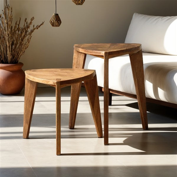 Kurumi L Walnut Stool Set – 2 Pieces