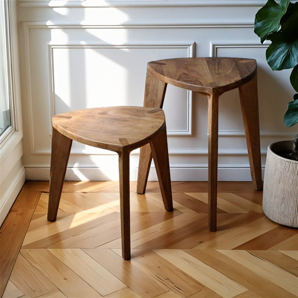 Kurumi L Walnut Stool Set – 2 Pieces