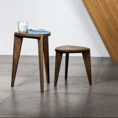Kurumi Hira Set – Walnut Wooden Side Tables M (Set)