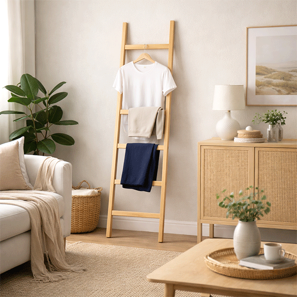Wooden Ladder Clothes Stand