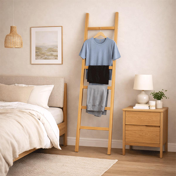 Wooden Ladder Clothes Stand
