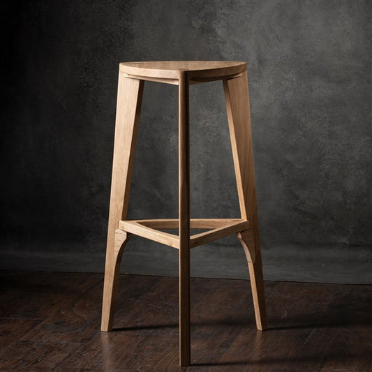 Straight Oak Bar Stool