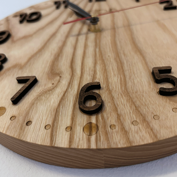 3D Wooden Wall Clock