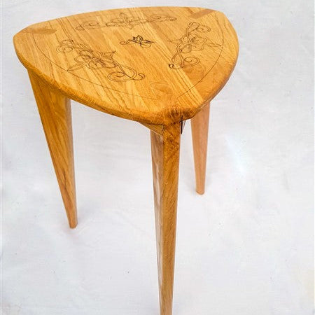 Wooden Side Tables with Ornaments