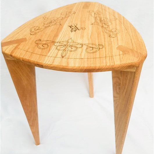 Wooden Side Tables with Ornaments