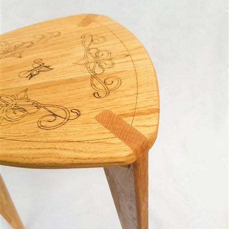 Wooden Side Tables with Ornaments