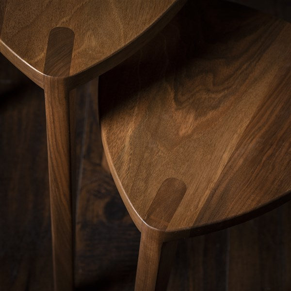 Kurumi Hira Set – Walnut Wooden Side Tables M (Set)