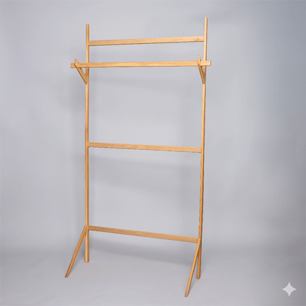 Oak Wooden Clothes Stand