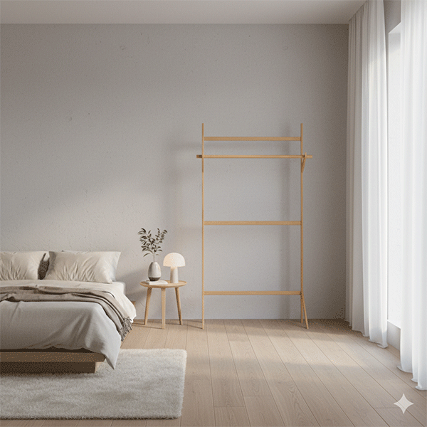 Oak Wooden Clothes Stand