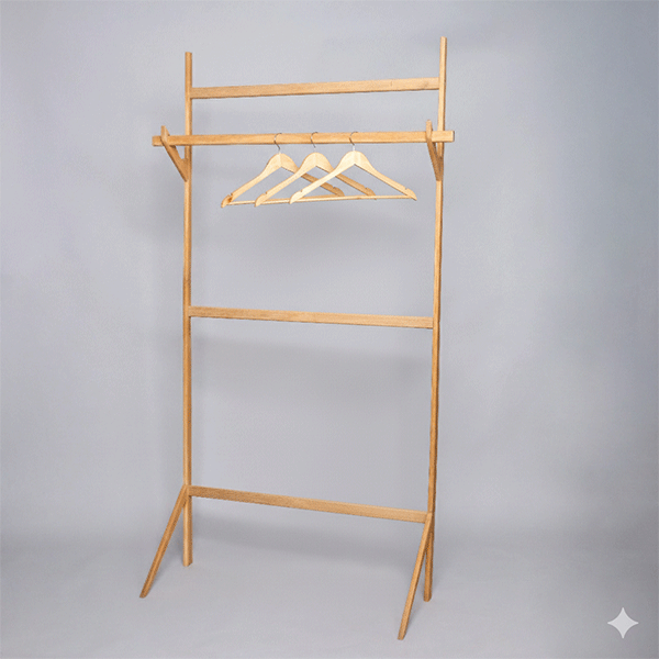 Oak Wooden Clothes Stand