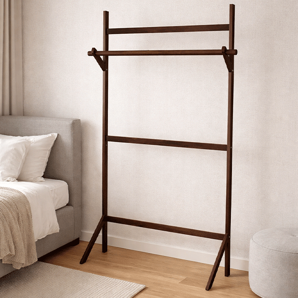 Walnut Wooden Clothes Stand