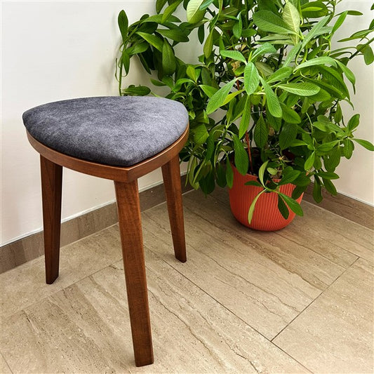 Yoru – Walnut Step Stool with Upholstered Seat