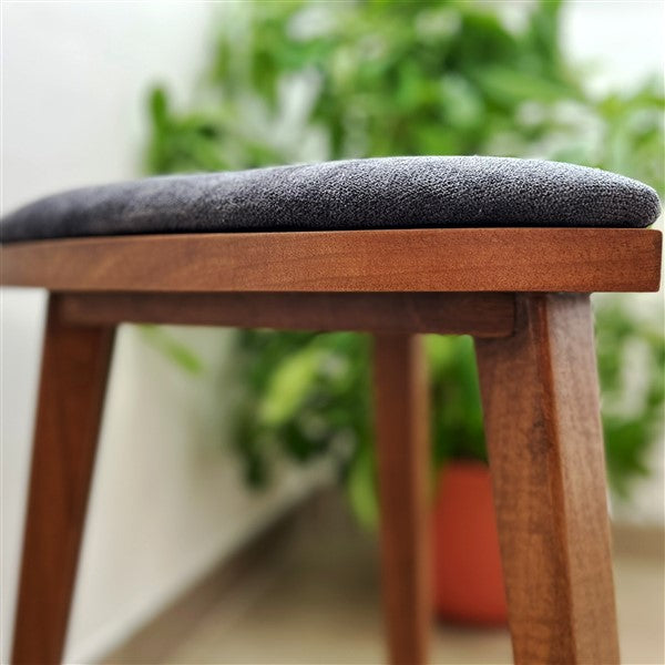 Yoru – Walnut Step Stool with Upholstered Seat