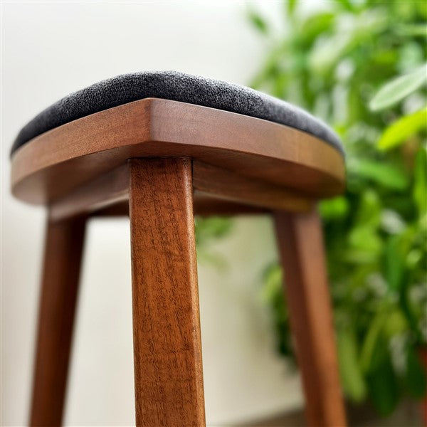 Yoru – Walnut Step Stool with Upholstered Seat