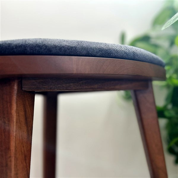 Yoru – Walnut Step Stool with Upholstered Seat