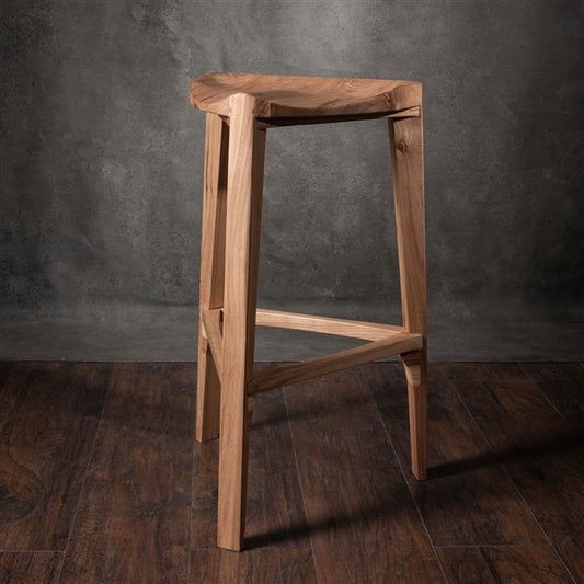 Elm Wooden Bar Stool – 40 cm