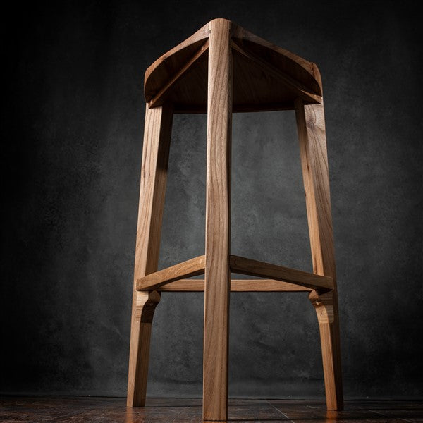 Elm Wooden Bar Stool – 40 cm