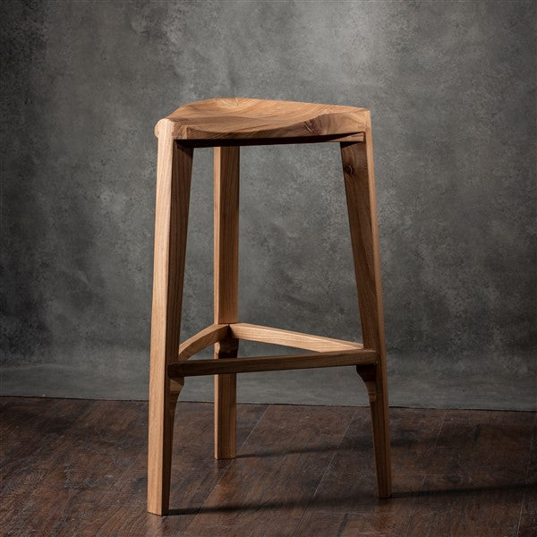 Elm Wooden Bar Stool – 40 cm