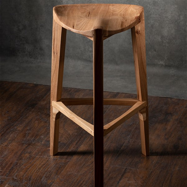 Elm Wooden Bar Stool – 40 cm