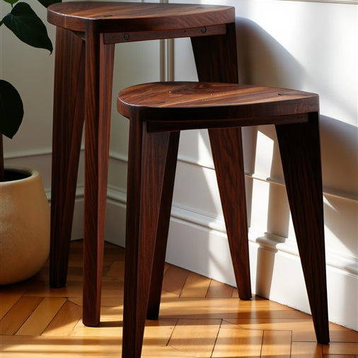 Enji Walnut Stool Set