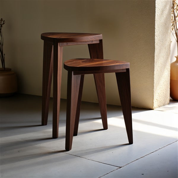 Enji Walnut Stool Set