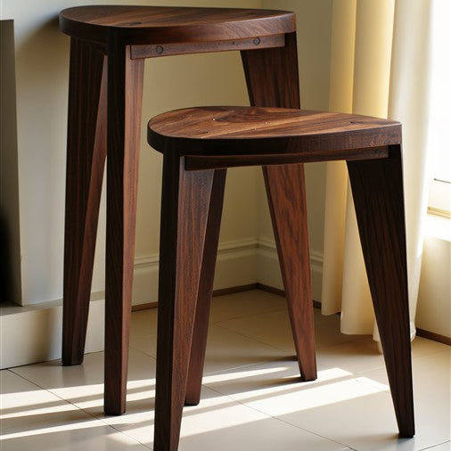 Enji Walnut Stool Set